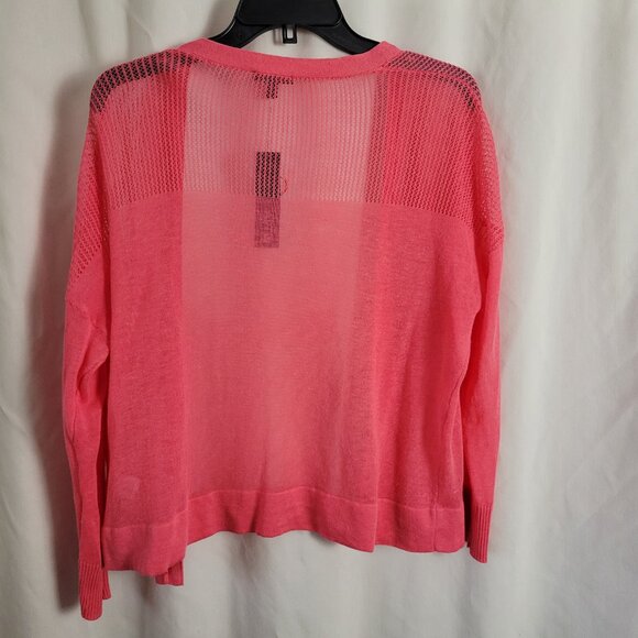 NEW Apt. 9 Cardigan Open Stitch Yoke Wish Pink XL Long Sleeve Sheer lightwt NWT - Picture 3 of 10